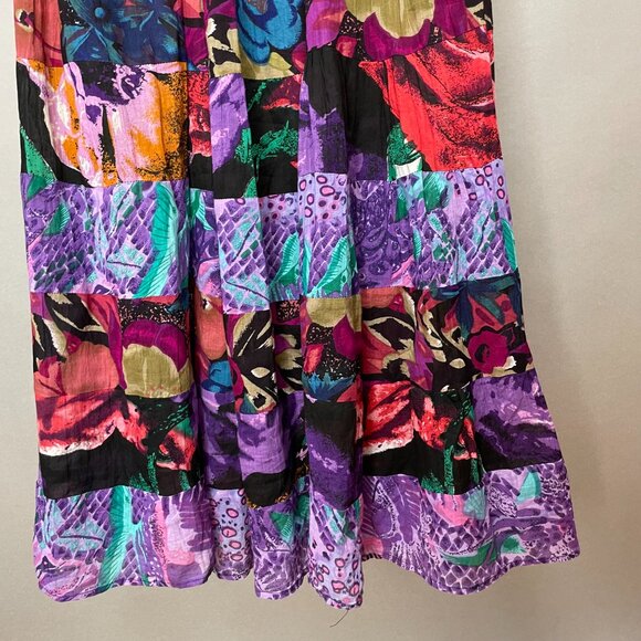 Vintage Broomstick Skirt Colorful‎ Cotton Boho Hippie Festival Elastic Waistband - Picture 7 of 13